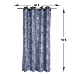 Kuber Industries Heart Home Polyester Decorative 9 Feet Long Door Curtain|Tree Branches Print Blackout Drapes Curatin with 8 Eyelet for Home & Office, Pack of 2 (Gray)