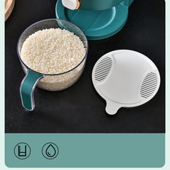 Kuber Industries Pack of 3 Kitchen Storage Dispenser| Moisture Proof Dust Proof | Rice Cereal Dal Storage Dispenser Box| Transparent Metering Cylinder| Measurable Cup | 2021 | White