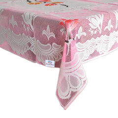 Heart Home Flower Printed Home Decorative Luxurious 4 Seater Cotton Center Table Cover/Table Cloth, 40"x60" (Pink)-44HH044