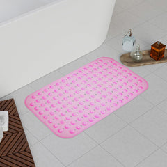 Heart Home Bath Mat | PVC Bathroom Mat | Shower Bath Mat | Transparent Round Floor Tub Mat | Foot Massager Mat | Anti-Skid Shower Mat with Drain Holes | Pack of 2 | Multi