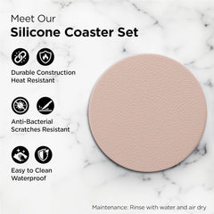 Kuber Industries 30 Pcs Anti-Skid Tea Coaster for Hot Pots | Round Tea Cup & Water Glass Cover Top Lid for Teapoy & Center Table - Beige