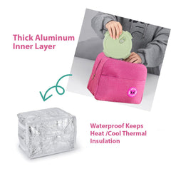 Kuber Industries Pack of 3 Lunch Bag | Lunch Bag for Office | Lunch Bag for College | Reusable Lunch Bag | Lunch Bag for Adults | Tiffin Lunch Bag with Handle | Plain | LYN12-FCA | Fushcia