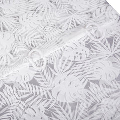 Heart Home Shower Curtain | PVC Shower Curtain with Hooks | Shower Curtain for Bathroom | AC Shower Curtain | Self Leaf Bathroom Shower Curtain | 7 Feet | Pack of 2 | White