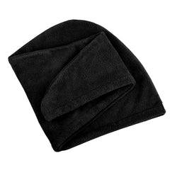 Kuber Industries Hair Wrapper|Hair-Drying Bathrobe Turban Towel|Stretchy Microfiber Quick Absorbent Hair Dry Salon Towel (Black)