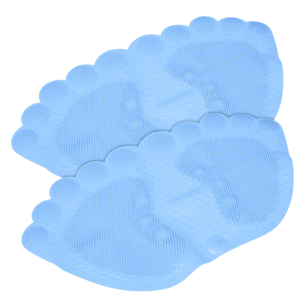 Heart Home Bath Mat | PVC Bathroom Mat | Shower Bath Mat | Foot Shape Bath Tub Mat | Foot Massager Mat | Anti-Skid Floor Mat | Shower Mat | Pack of 2 | Sky Blue