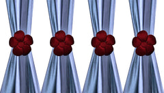 Kuber Industries Velvet 4 Pieces Curtain Tie Back Tassel Set (Maroon) -CTKTC029500