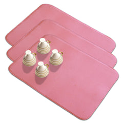 Heart Home Dish Dry Mat | Microfiber Drying Mat | Kitchen Drying Mat | Reversible Mat | Kitchen Absorbent Mat | Dish Dry Mat for Kitchen | 38x50 | Pack of 3 | Pink