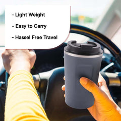 Kuber Industries Insulated Coffee Tumbler Mug with Lid for Office, Gym & Travel | Stainless Steel Leak-Proof Thermos for Tea/Coffee/Water - Ideal for Hot & Cold Beverages | Light Blue
