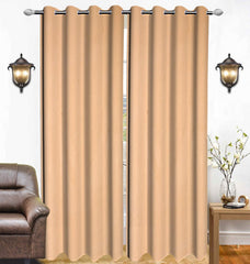 Kuber Industries 2 Pieces Polyester Eyelet Door Curtain 7 Feet (Gold) -CTKTC014230