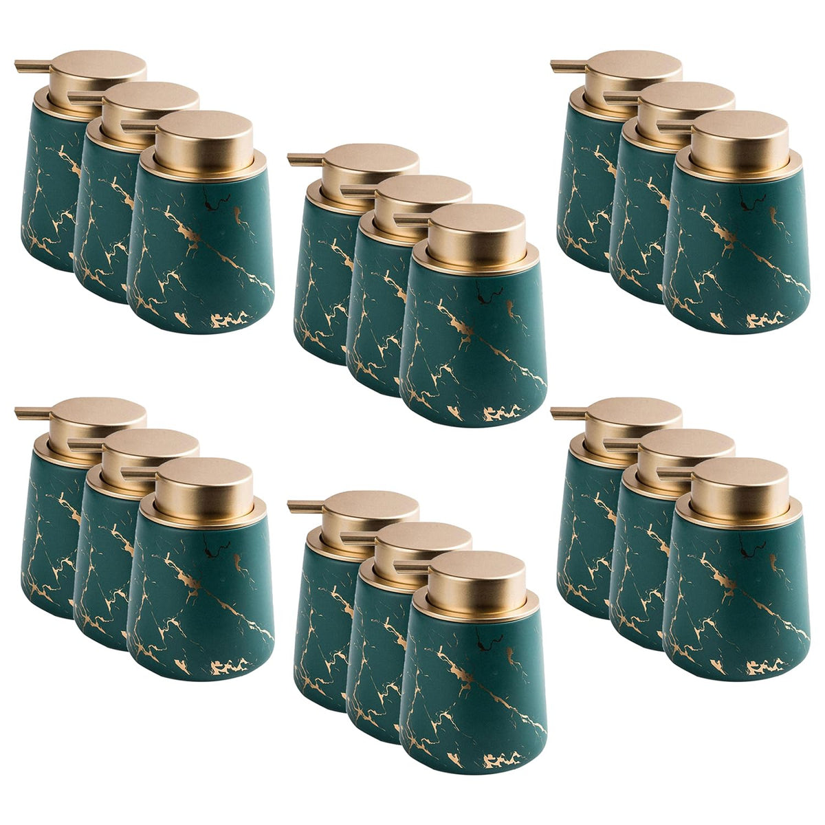 Kuber Industries Liquid Soap Dispenser | Handwash Soap Dispenser | Soap Dispenser for Wash Basin| Bathroom Dispenser Bottle | 18 Piece | Pack of 6 | 400 ml | ZX010GN | Green
