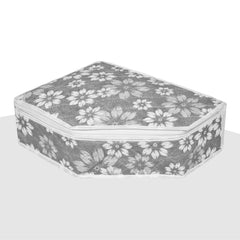 Heart Home Blouse Storage Bag | Waterproof Blouse Bag | Side Visible Window Bag | Wardrobe Clothes Organizer | Blouse Protector Bag | Flower Quilted Storage Bag | Pack of 2 | Gray