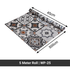 Heart Home Wallpaper | Self Adhesive Wallpaper Sheet | PVC Wallpaper Sheet for Home Décor | Kitchen Cabinets Wallpaper Roll | 5 Meter | WP-25 | Gray