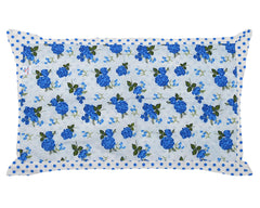 Heart Home Dot Print Cotton Pillow Cover- 17x27 Inch, Set of 2 (Blue)