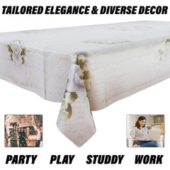 Kuber Industries Dining Table Cover | PVC Table Cloth Cover | 6 Seater Table Cloth | Flower Almond Table Cover | Table Protector | Table Cover for Dining Table | 60x90 Inch | Green