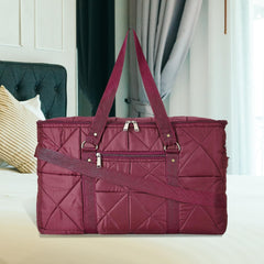 Heart Home Storage Duffle Bag | Parachute Travel Storage Bag | Storage Organizer for Clothes | Storage Carrying Bag with Handle | Zipper Closure Storage Bag for Clothes | Pack of 2 | Maroon