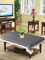 Heart Home Dot Design PVC 4 Seater Center Table Cover 40"x60" (Black & White)-HS43HEARTH25563