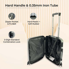 Heart Home Set of 3 Lightweight 20inch, 24inch, 28inch Cabin Trolley Bags with 360 Degree Wheels | Expandable Carry-On Cabin Luggage Suitcase | Bags for Travel | 61103PCGRY-Grey
