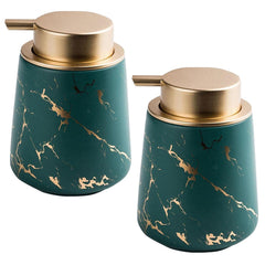 Kuber Industries Liquid Soap Dispenser | Handwash Soap Dispenser | Soap Dispenser for Wash Basin | Shampoo Dispenser Bottle | Bathroom Dispenser Bottle | Pack of 2 | ZX010GN | 400 ml | Green