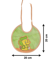 Heart Home Rouned Shaped Unisex Baby Cotton Super Bib, Baby Bib, Washable, Stain And Odor Resistant-Pack of 2 (Green)-HS43HEARTH25526
