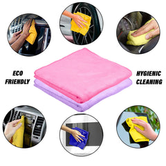 Heart Home Cleaning Towel | Reusable Cleaning Cloths for Kitchen | Duster Towel for Home Cleaning | 400 GSM Cleaning Cloth Towel for Car | Bike | 50x70 | Pack of 3 | Pink