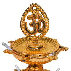 Heart Home Diwali Lights | Diwali String Light For Décor | Lights for Christmas | Lights for Navratri | Pooja Light For Diwali | Lights for Indoor | LED 2 Layer Diya Stand | Golden