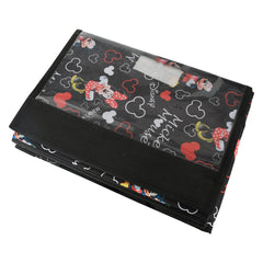 Heart Home Disney Minnie Storage Box|Non-Woven Small|Medium|Large Storage Organizer for Toys|Cloths with Transparent Lid & Handle|Pack of 3 (Black)