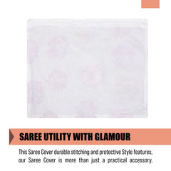 Heart Home Saree Cover | Clothes Storage Bag | Single Packing Saree with Zip Closure | Wardrobe Organizer | Cloth Stoarge Organizer | Flower Design | Pack of 6 | Assorted