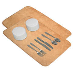 Kuber Industries Dish Dry Mat | Microfiber Drying Mat | Kitchen Drying Mat | Self Dish Dry Mat | Water Absorbent Kitchen Mat | Embossed Dish Dry Mat | 38x50 | Pack of 2 | Golden
