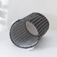 Kuber Industries Foldable Storage Basket|Round Toy Storage Bin|Side Grab Handle|Wardrobe, Closet Organizer (Black) (Pack of 6)