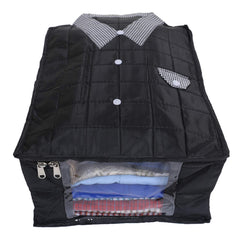 Kuber Industries 3 Piece Rexine Shirt Cover Set, Black