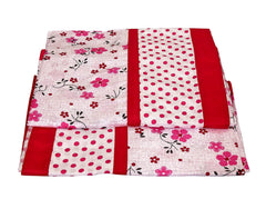 Heart Home Flower Design Pure Cotton Single Bed Top Sheet, Chadar (Pink)-HS43HEARTH26871