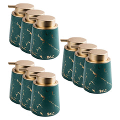 Kuber Industries Liquid Soap Dispenser | Handwash Soap Dispenser | Soap Dispenser for Wash Basin | Shampoo Dispenser Bottle | Bathroom Dispenser Bottle | 9 Piece | Pack of 3 | 400 ml | ZX010GN | Green