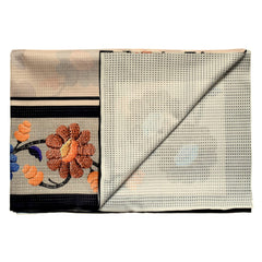 Kuber Industries Flower Printed Cotton 6 Seater Dinning Table Cover- 60"x90" (Sand)-50KM01743