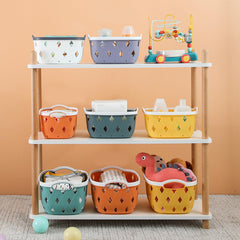 Kuber Industries Pack of 2 Multipurpose Storage Basket | Rhombic | Bathroom Kitchen Dressing table |Toiletry Organizer Bin for Holding Soap, Shampoo,Cosmetics | MC2436 | Light Grey, Orange |