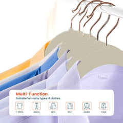 Kuber IndustriesVelvet Cloth Hanger Set of 5 with Chromed Plated Steel Hook (Ivory)