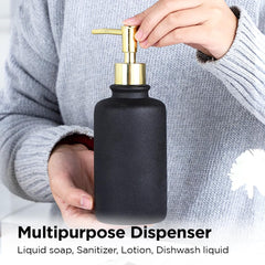 Kuber Industries Liquid Soap Dispenser | Handwash Soap Dispenser | Soap Dispenser for Wash Basin | Shampoo Dispenser Bottle | Bathroom Dispenser Bottle | 3 Piece | 400 ml | JY00231BK | Black