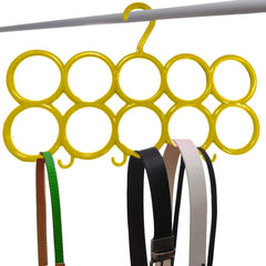 Kuber Industries 10-Circle Plastic 6 Pieces Ring Hanger for Scarf, Shawl, Tie, Belt, Closet Accessory Wardrobe Organizer (Multicolour) - CTKTC30768