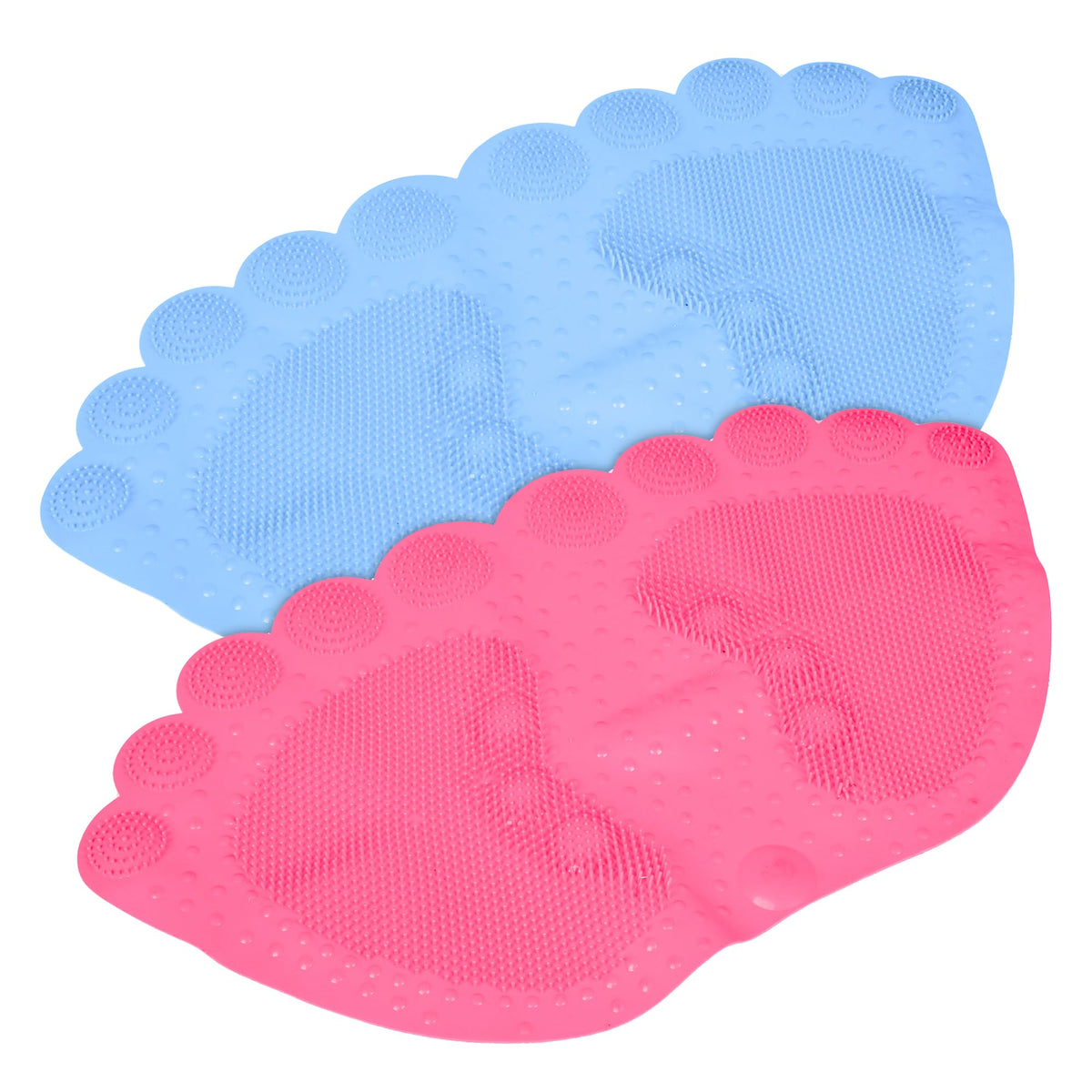 Kuber Industries Bath Mat | PVC Bathroom Mat | Shower Bath Mat | Foot Shape Bath Tub Mat | Foot Massager Mat | Anti-Skid Floor Mat | Shower Mat | Pack of 2 | Multi