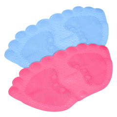 Kuber Industries Bath Mat | PVC Bathroom Mat | Shower Bath Mat | Foot Shape Bath Tub Mat | Foot Massager Mat | Anti-Skid Floor Mat | Shower Mat | Pack of 2 | Multi