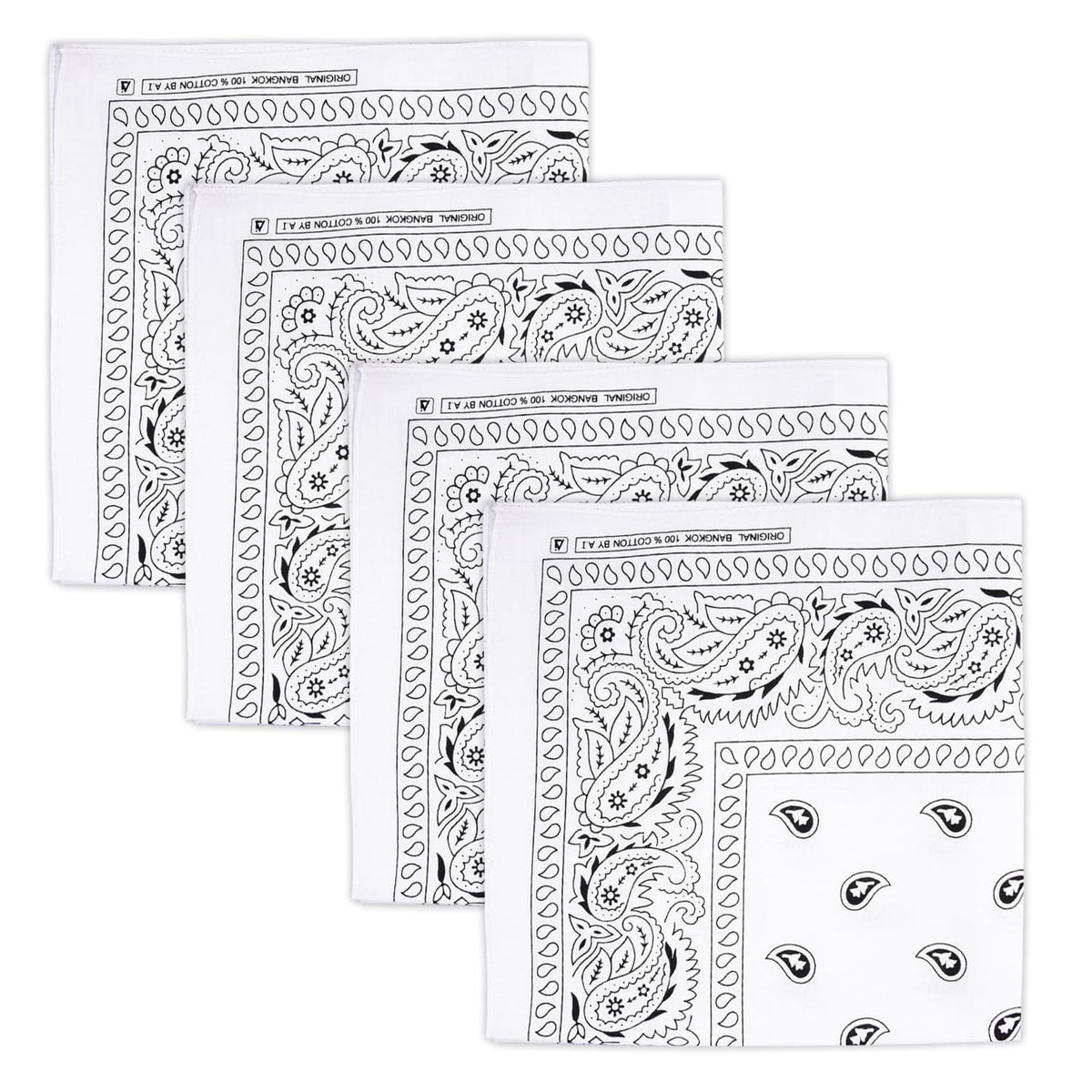 Heart Home Handkerchief | Premium Cotton Fabric | Women's Handkerchief | Ladies Rumal | Women's Hankies | Hankies for Girls | Carry Print Hanky | 4 Piece Set | Extra Large | White