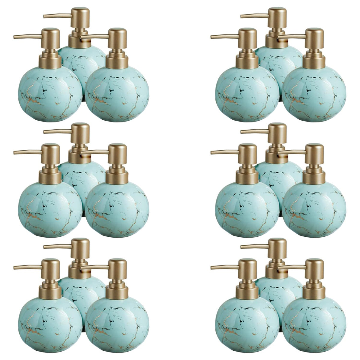 Kuber Industries Liquid Soap Dispenser | Handwash Soap Dispenser | Soap Dispenser for Wash Basin | Shampoo Dispenser Bottle | Bathroom Dispenser Bottle | 18 Piece | Pack of 6 |300 ml | Blue