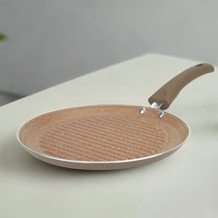 Kuber Industries Aluminium 3 Layer Grill Pan Non Stick Tandoori Tawa for Sandwich, Omelett, Chicken Cooking | Grill Pan with Handle | Black & Golden