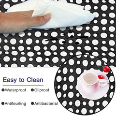 Kuber Industries Multiuses Dot Print Shelf Liners for Kitchen Shelves, cupboards, Wardrobe, Drawer, 10 Mtr (Black)