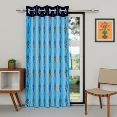 Heart Home Polyester Decorative 7 Feet Door Curtain | Rose Print Blackout Drapes Curtain with 8 Eyelet for Home & Office (Pink)