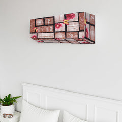 Heart Home Split AC Cover | PVC Floral AC Cover | Outdoor Condenser AC Cover | AC Cover for Indoor & Outdoor | AC Cover for Dust Protection | 1.5 Ton Ac Cover | Brown