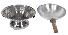 Heart Home Aluminum Tandoor Bati Maker Baking Oven, 34 X 34 X 26 Cm, Gas Tandoor, Barbecue Grill Food Steamer Cookware Set (Set of 1, Silver)-Heart11726, Standard, 1000 Watts
