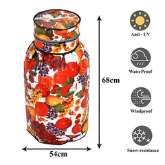 Heart Home Cylinder Cover | PVC LPG Cylinder Cover | Washable & Dustproof | Fruit Print Cylinder Tank Cover | Kitchen Cylinder Cover | LPG Gas Tank Cover | Pack of 2 | Multicolor