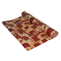 Kuber Industries Heart Design PVC Wardrobe Kitchen Drawer Shelf Mat - Cream and Red, 10M Roll