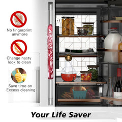 Kuber Industries Fridge Handle Cover | Refrigerator Handle Cover | Fridge Door Handle Protector | Fridge Door Handle Cover | Tree Kniting Fridge Handle Cover | 2 Piece Set | Maroon