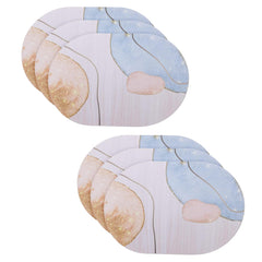 Kuber Industries Bath Mat | PVC Bathroom Mat | Shower Bath Mat | Floor Tub Mat | Diatom Mud Oval Mat | Anti-Skid Shower Bathroom Mat | CF-220813 |Pack of 6| Multi